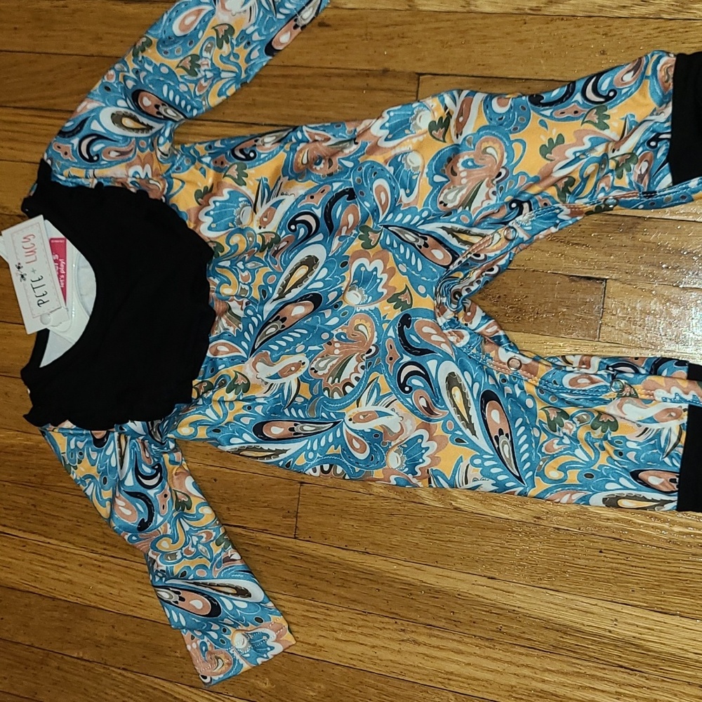 Paisley print baby girl boutique romper